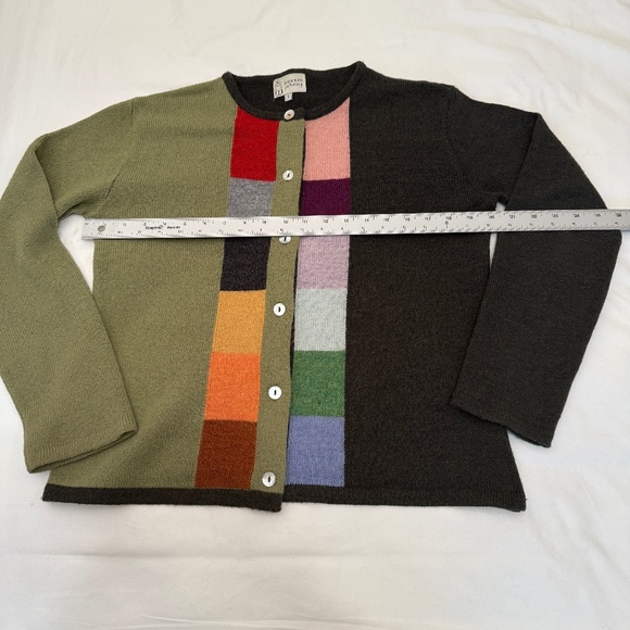 Cousin Johnny Wool/Angora Blend Colorful Cardigan Sweater Women's Large - Picture 3 of 15